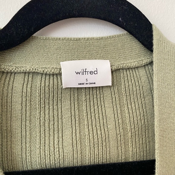 Aritzia Wilfred Sage Green Plunge Front Cardigan Size S - Picture 5 of 6